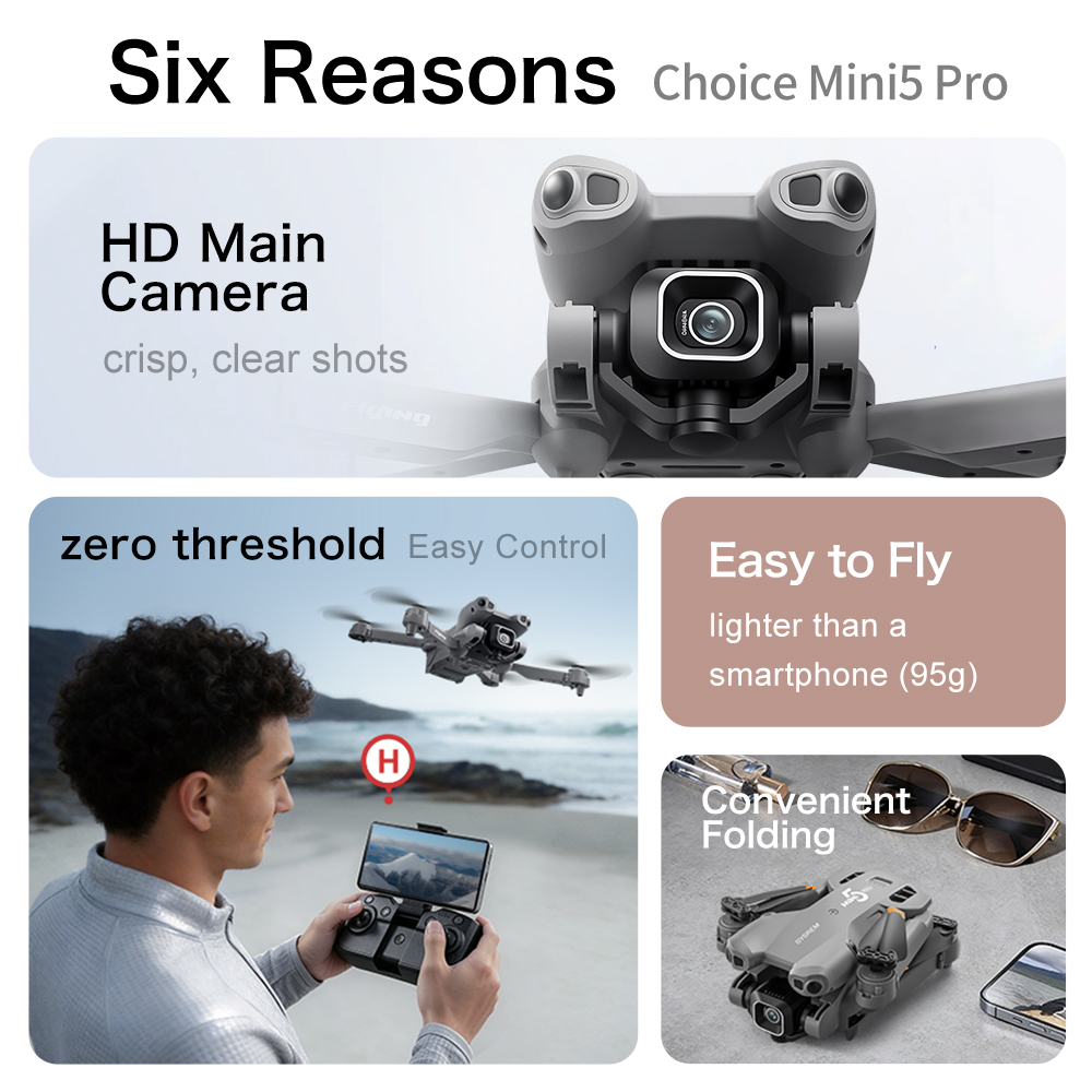 Drone Original Mini 5 8K HD av - Drone Camera Vlog avis et prix